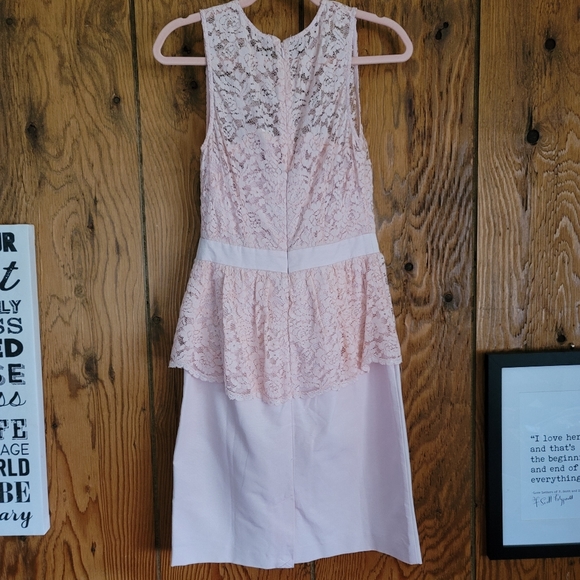Adorable pale pink peplum dress. Size 4. Worn once. - Picture 2 of 4